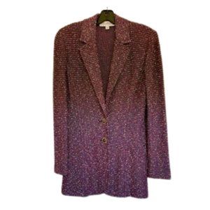 St John Collection Boucle Knit Blazer, Multi Color Sz 8